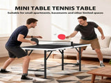 5ft Mid-Size Table Tennis Table, Ping Pong Table with Net, 2 Table Tennis Paddles and 3 Balls for T3398P555815
