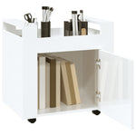 ZNTS Desk Trolley High Gloss White 60x45x60 cm Engineered Wood 816610