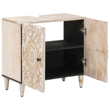 Bathroom Sink Cabinet White 62 x 33 x 58 cm Solid Mango Wood 4018387
