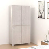 Wardrobe "HAMAR" White 89x50x180 cm Solid Wood Pine 340481
