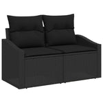 Garden Sofa with Cushion Black 123 x 62 x 69cm Poly Rattan 42006781