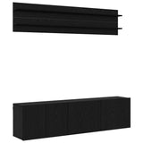 TV Units Wall-mounted 6 pcs Black oak Engineered wood 3403570