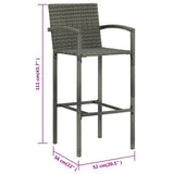 Bar Stools 4 pcs Grey Poly Rattan 362585