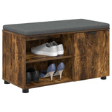 Hall Bench with Cushion with Shelf Smoked Oak 80 x 38 x 46 cm 891508