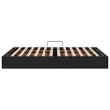 Storage Bed with Mattress Black 140 x 190 cm Faux leather 3369945