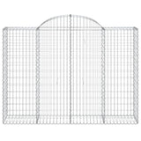 Arched Gabion Baskets 9 pcs 200x50x140/160 cm Galvanised Iron 3146369