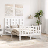 Bed Frame without Mattress White Small Double Solid Wood Pine 3191942
