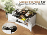 Farmhouse Sideboard with 3 cm Thick Top 2 Barn Doors - White T3398P377886