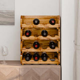 Wine Racks 4 pcs for 16 Bottles Solid Mahogany Wood 244491