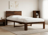Single Bed Frame with Headboard ROSTOCK Dark Brown 75 x 190 cm 903311