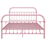 284514 Bed Frame without Mattress Pink Metal 160x200 cm
