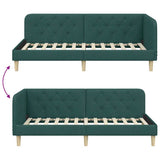 Corner Bed Frame with Headboard Dark Green 90 x 190 cm Fabric 42016565