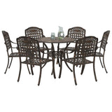 Garden Dining Set 7 pcs Bronze Aluminium 3334688