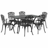 Garden Dining Set 7 pcs Black Aluminium 3334681