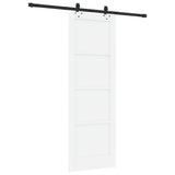 Sliding Door White and Black 73.5 x 211 cm Solid Pine Wood 3333497