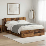 Bed Frame with Storage Old Wood 140 x 190 cm Engineered Wood 3433379