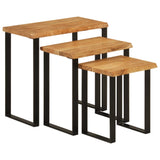 Nesting Tables 3 pcs with Live Edge Solid Wood Acacia 372760