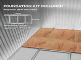 6.5 x 4FT Galvanised Metal Shed with Foundation Kit, Lockable Tool Garden Shed with Double Sliding T3398P315857