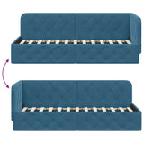 Corner Bed Frame with Headboard Blue 80 x 200 cm Velvet 42016512