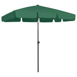 Beach Parasol Green Polyester 200x125 cm Tiltable Beach Parasol 314728