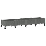 Garden Planter with Wheels Light Grey 160 x 40 x 33 cm PP 3423131