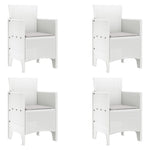 ZNTS Garden Chair Set of 4 White Rattan Standard Durable 847480