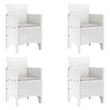 ZNTS Garden Chair Set of 4 White Rattan Standard Durable 847480