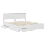Bed Frame with Headboard White 180 x 200 cm Engineered Wood 3410861