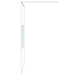 Walk-in Shower Wall White 115x195 cm Clear ESG Glass 152153