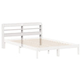Headboard with Shelves White 140 cm Solid Wood Pine 850951