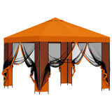 Garden Gazebo with Sidewalls 3 x 3 m Orange Polyester and Steel 900369