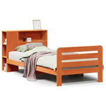 ZNTS Bed Frame without Mattress Wax Brown 75x190 cm Small Single Solid Wood Pine 3309910