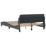 Bed Frame "Dover" Dark Grey 137x190 cm Velvet 373283