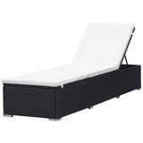 Sun Lounger Black and Cream White 317104