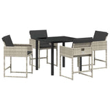 Garden Dining Set 5 pcs Light Grey Poly Rattan 3380733
