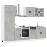 ZNTS 8 Piece Kitchen Cabinet Set Kalmar Concrete Grey Engineered Wood 3314815