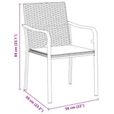Garden Dining Set 3 pcs Brown and Black PE Rattan 3379044