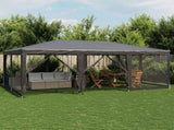 Party Tent with 10 Mesh Sidewalls Anthracite 6x4 m HDPE 4010069
