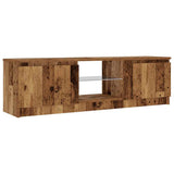 TV Cabinet with LED Lights Old Wood 120x30x36 cm Engineered Wood 856347