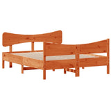 Bed Frame without Mattress Wax Brown 140x190 cm Solid Wood Pine 3216395