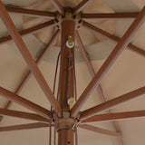 Garden Parasol with Wooden Pole 350 cm Taupe 44530