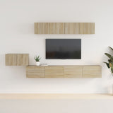 5 Piece TV Cabinet Set Sonoma Oak Engineered Wood 3114432