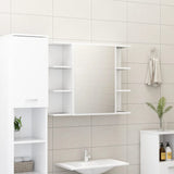 Bathroom Mirror Cabinet White 80x20.5x64 cm Engineered Wood 802606