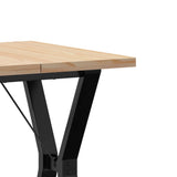 Dining Table Y-Frame 60x60x75.5 cm Solid Wood Pine and Steel 3282780