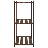 3-Tier Storage Rack Brown 80x38x90 cm Solid Wood Pine 373397
