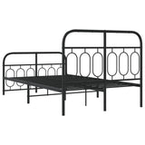 Metal Bed Frame without Mattress with Footboard Black 120x200cm 377133