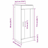 Wall Mounted Cabinet Black Oak 34.5 x 34 x 90 cm 882444