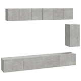 6 Piece TV Cabinet Set Concrete Grey Engineered Wood 3114617