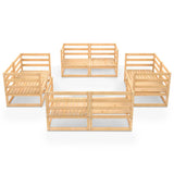 Garden Lounge Set Natural Pine Solid pinewood Large Modular 3075284