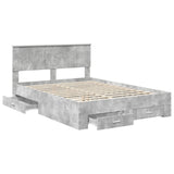 Bed Frame Concrete Grey 140 x 190 cm Engineered Wood 3410898